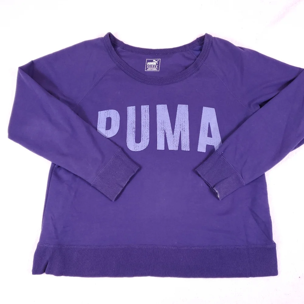 PUMA Purple Cotton Crew Neck Dry Cell Sweater - Picture 2 of 7